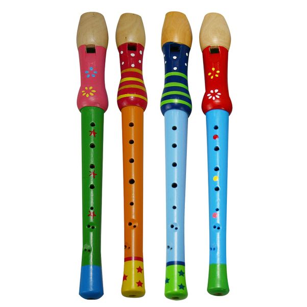 Kids Wooden Recorder / Flute 32cm (4 Piece)
