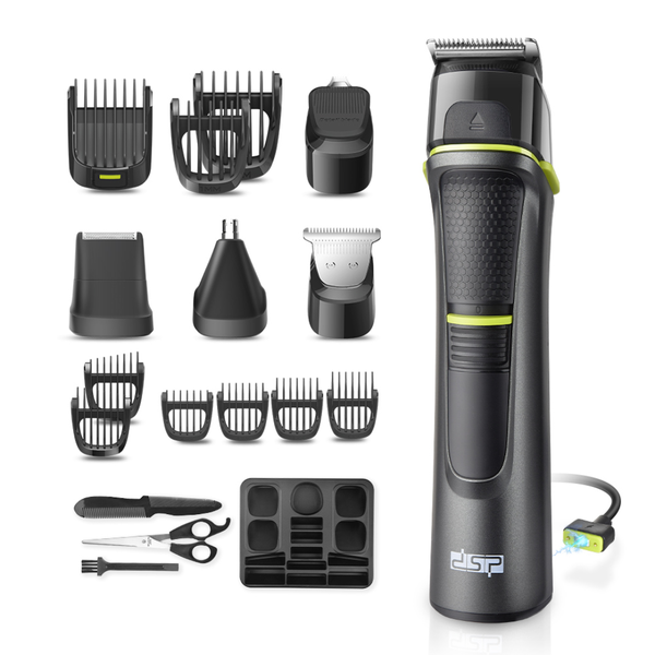Hair Clipper Beard Trimmer Grooming Kit (18pc) for Nose Ear Facial Hair