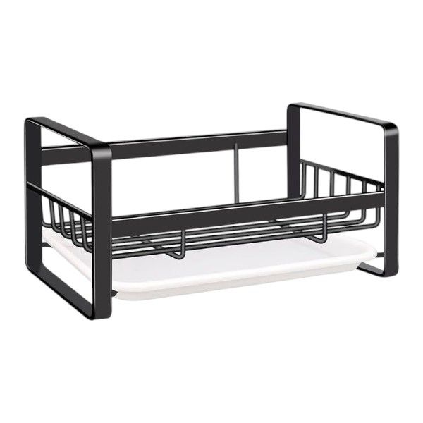 Premium Stainless Steel Sink Caddy and Storage Rack - Black