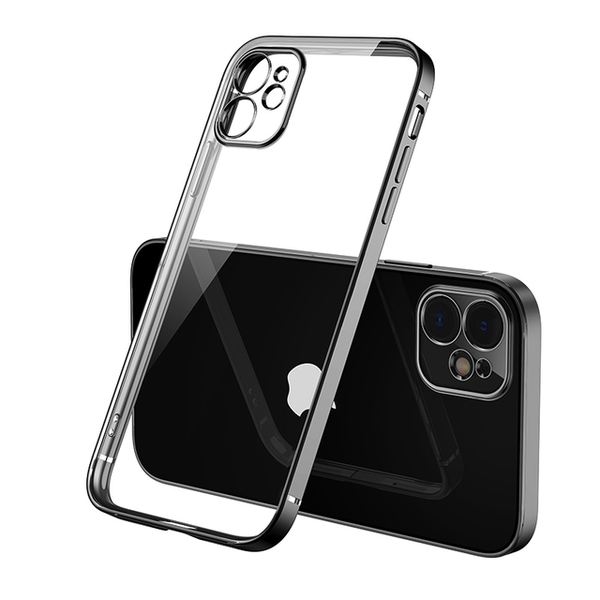 Soft TPU Side Colour Black Case For iPhone 12/Pro
