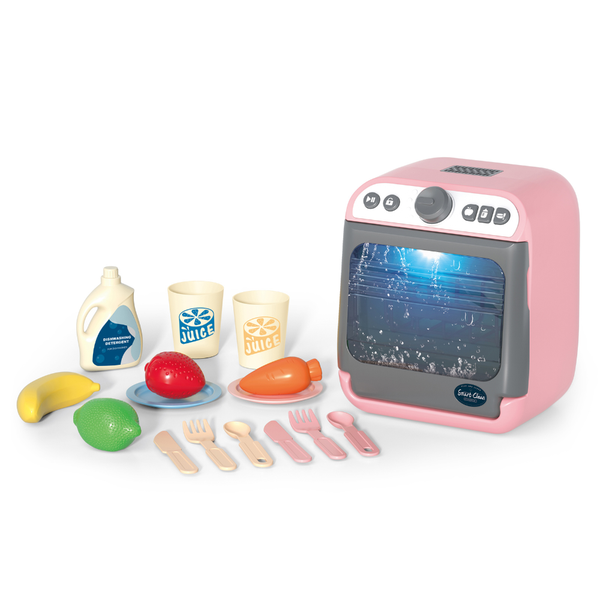 Pretend &amp; Play Dishwasher Set with Sound, Lights &amp; Accessories - Pink