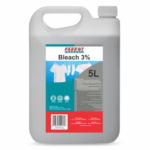 Parrot Products Bleach 3% 5 Litre