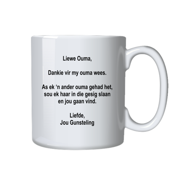 Granny Grandma Gift Idea Dankie Vr Ouma Mothers Day Birthday Afrikaans Mug