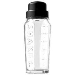 Regent Glass Salad Dressing/Cocktail Shaker Bottle, Black Plastic Lid 550ml
