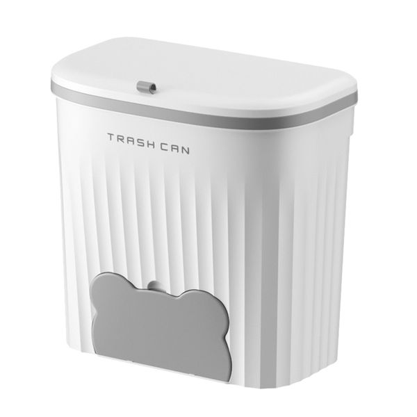 Kitchen Wastebasket Wall Mounted Trash Can With Lid 8 5L