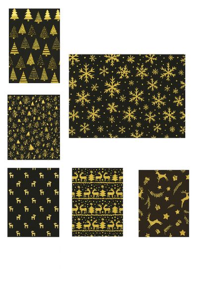 1 Pack- Luxury Black &amp; Gold Christmas Wrapping Paper