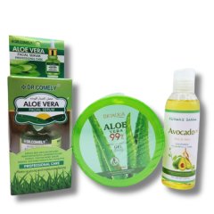 Aloe Vera Facial Serum/ Hydrating Soothing Gel and Runako Sanaa Avocado Oil