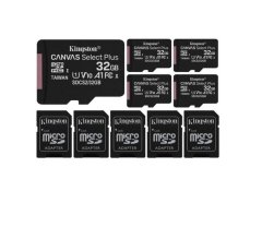 Kingston 32GB microSDHC Canvas CL10 UHS-I Card with SD Adapter - 5 pack