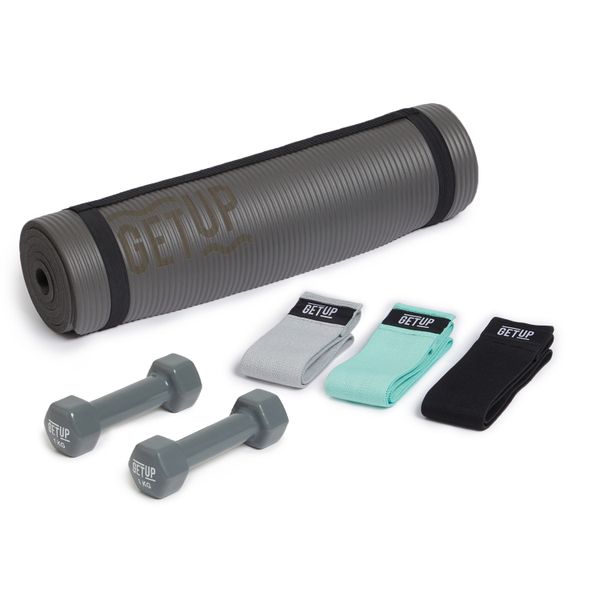 GetUp Cardio &amp; Training Set (Includes Resistance Bands, Mat and 2x1kg Dumbbells)