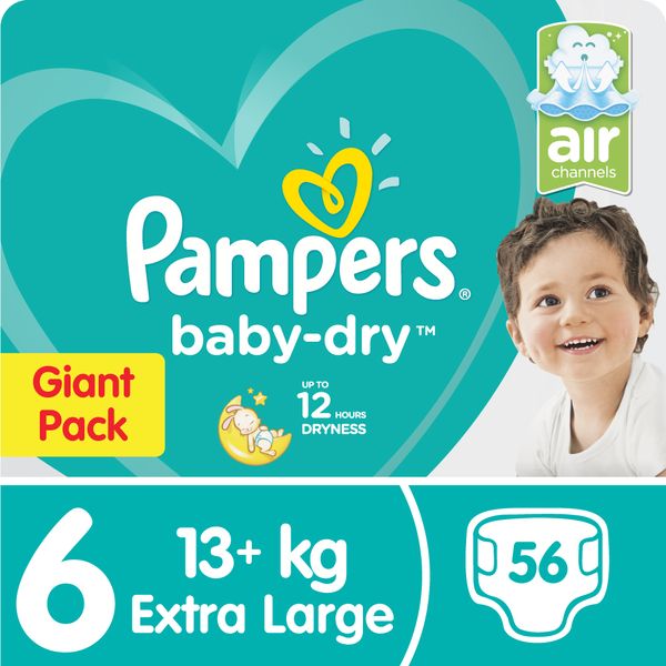 Pampers Baby Dry - Size 6 Giant Pack - 56 Nappies