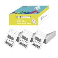 INKWAREHOUSE Fanfold Direct Thermal Printer Labels 100 mmx150mmx250pcs X 3