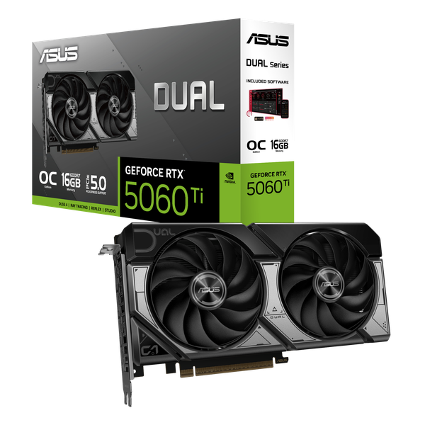 ASUS Dual GeForce RTX 5060 Ti OC Edition 16GB GDDR6 Graphics Card
