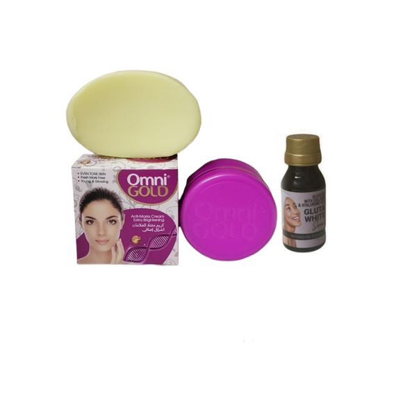 Omni Gold Extra Brightening- Soap &amp; Cream with Gluta Serum