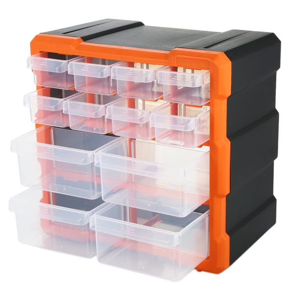 Drawer PP+PS Parts Storage Box Multiple Compartments Slot Hardware Box Orga