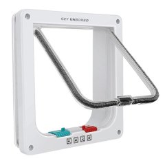 4-Way Locking Cat Flap Door for Interior Exterior Doors (Size:XL)