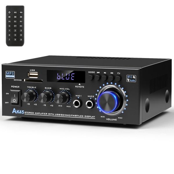 Stereo Audio Amplifier 2025 Upgraded AK45 Bluetooth Receiver for Home Stere