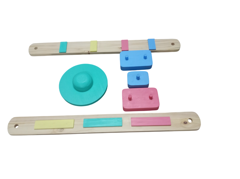 Montessori Wooden Balancing Beams and Circle Set for Kids 2 x 1m by Forwood