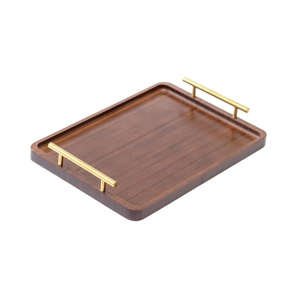 Acacia Wood Breakfast Tea Serving Tray with Handle