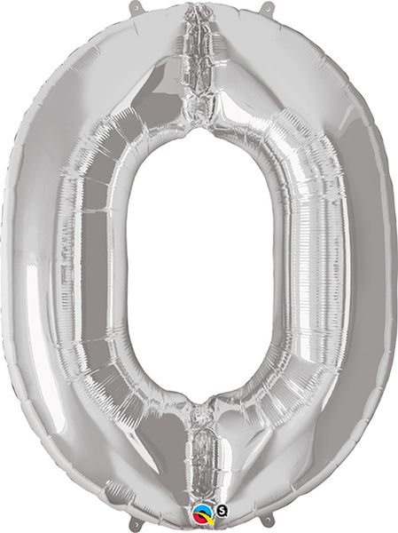 34inch Foil Balloon Number 0 Silver