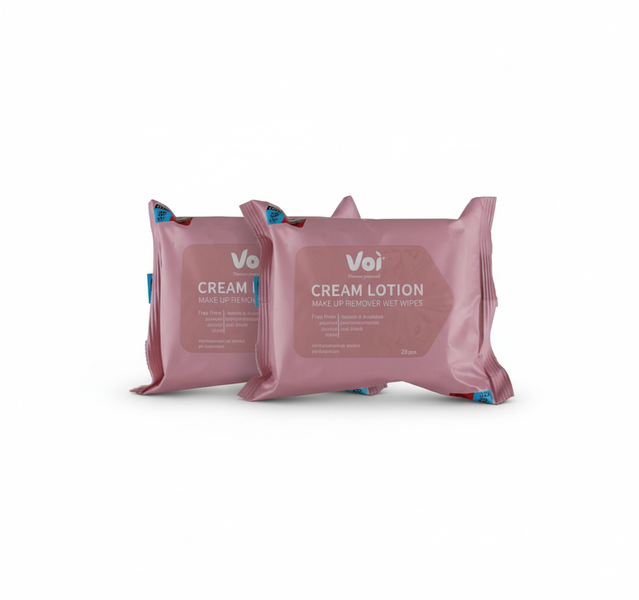 Voi Facial Wipes 25 Piece - Soft Viscose Makeup Remover Wipes - 2 Pack