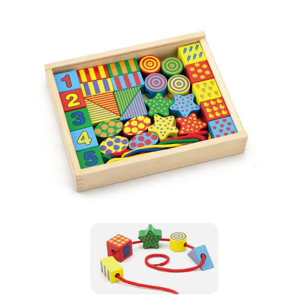 Lacing Shaped Beads in a box