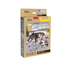 Cubic Fun National Geographic Kids - Grey Wolf 3D DIY Puzzle (58 Pieces)