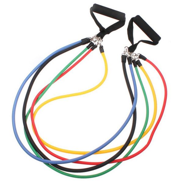 11 Piece Fitness Resistance Bands Set With Workout Exercise Tubes