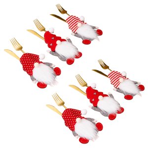 6 Piece Christmas Gnome Cutlery Holders