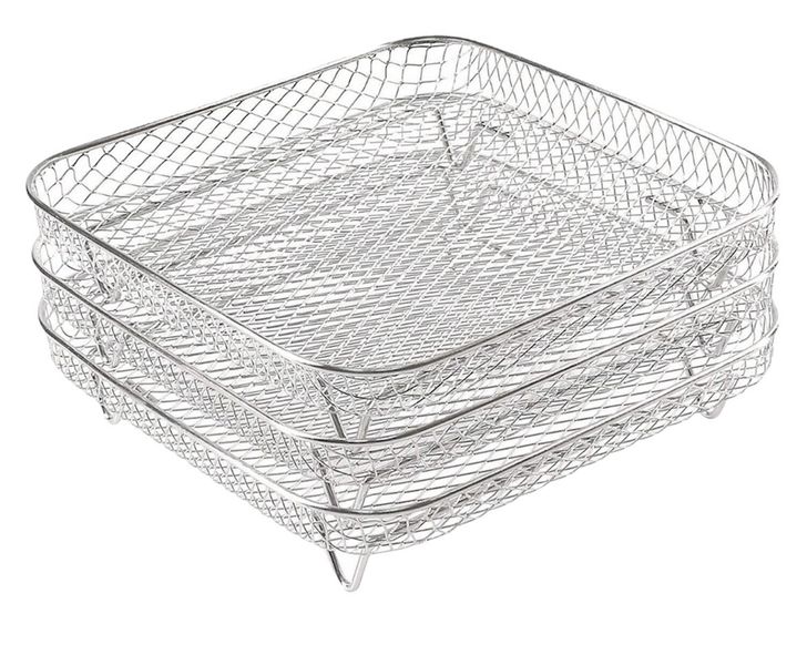 3 Tier Stackable Square Air Fryer Stainless Steel Rack - Square