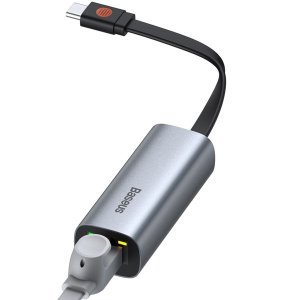 Baseus S.C Series USB TypeC to Gigabit Ethernet RJ45 HUB Adapter- Dark Grey