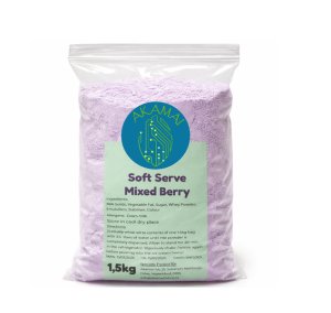 Soft Serve Powder Premix - Mixed Berry Flavour - 1,5kg makes 5L liquid mix