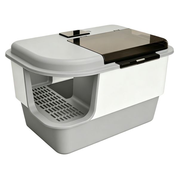 Extra Large Cat Litter Tray with Lid Enclosed Cat Litter Box for Big Cats