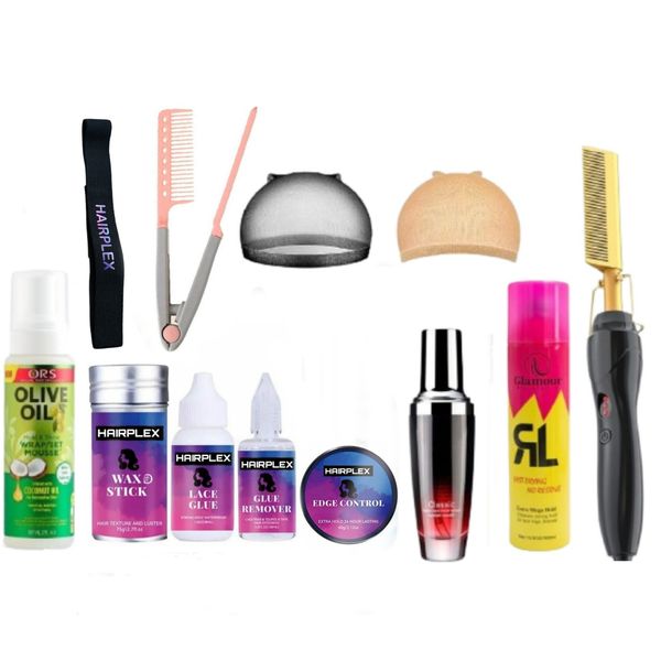 HairPlex Ultimate Wig Styling &amp; Installation Kit - 12 Piece Complete Set