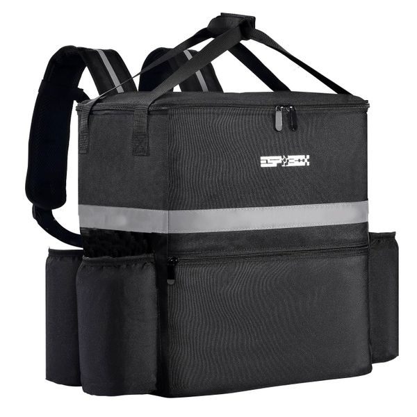36L Food Delivery Lunch Bag with 4 Cup Holder, Long Time Keep Hot/Cold