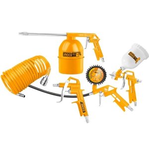Ingco - Compressor Kit / Air Tools - Set Of 5 Air Tools