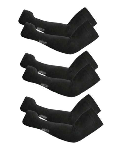 3 Pairs - UV Sun Protection Arm Sleeves - Black