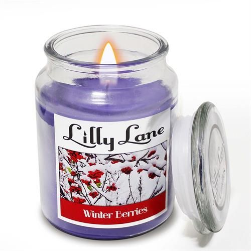 Lilly Lane Winter Berries Scented Candle Large Glass Jar