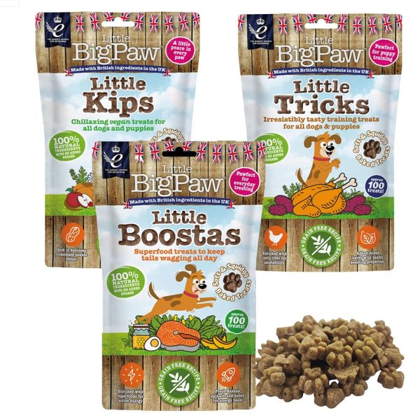 Little Big Paw Dog Treats Variety Pack | 3x 90g Pouch | Natural, Grain-free