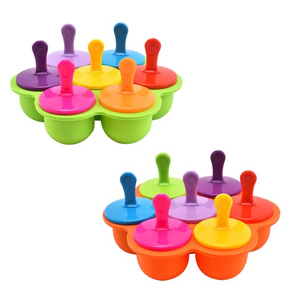 Double Pack 7-Hole Creative DIY Silicone Popsicle Mold