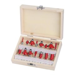 15Pc 1/4"OR 1/2"Tungsten Carbide Router Bits Set