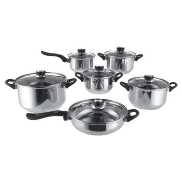 Majoré Stainless Steel 12-Piece Cookware Pots Set - Induction Cooker Ready