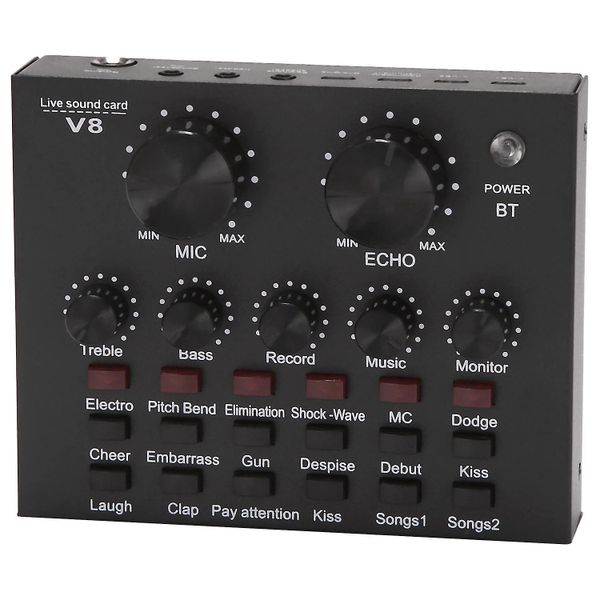 V8 Sound Card with Microphone, Stand, Cables &amp; Earphone - Music, Recording