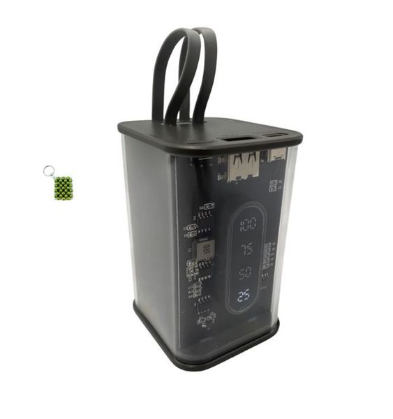 Y195 Cyberpunk Style 20000mah Transparent Power Bank + Keychain
