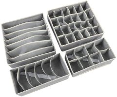 4 Piece Partition Drawer, Underwear, Bra &amp; Socks Organiser Set