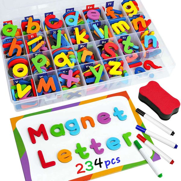 244X Magnetic Letters Numbers Set Uppercase Lowercase Foam Alphabet