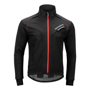 Rockbros Mens Windproof Cycling Jacket - Black and Red
