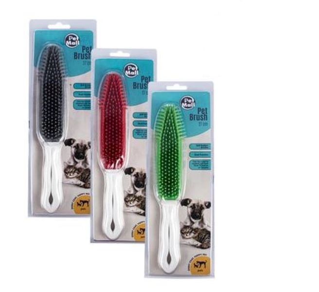 Pet Mall - Dog/Cat Brush - Black, Green or Red