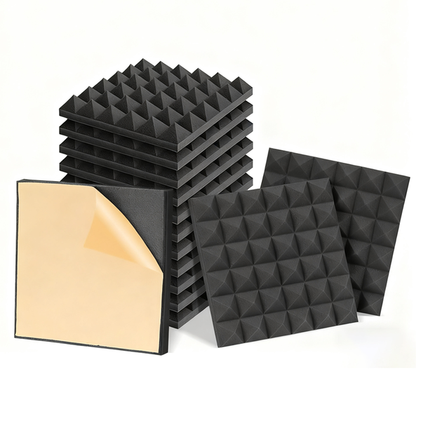 15PK Pyramid Acoustic Foam Panels Self-Adhesive 5cm Thick Sound Absorption