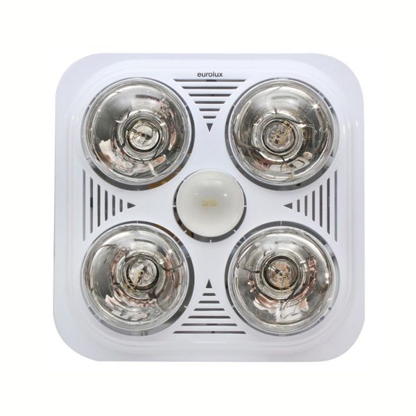 Eurolux 3 in 1 Bathroom Heater, Light &amp; Extractor Fan Including Switch