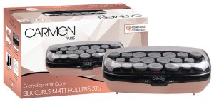 Carmen Silk Curls Hot Rollers 20-Piece Set - Black Velvet Finish